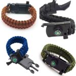 Pulseira Paracord Tática Kit Sobrevivencia Camping Trilha